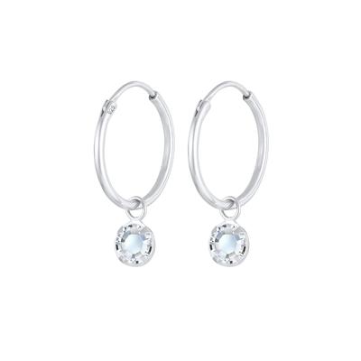 Elli - Creolen Solitär Kristalle 925 Silber Ohrringe 1 ct Damen Image