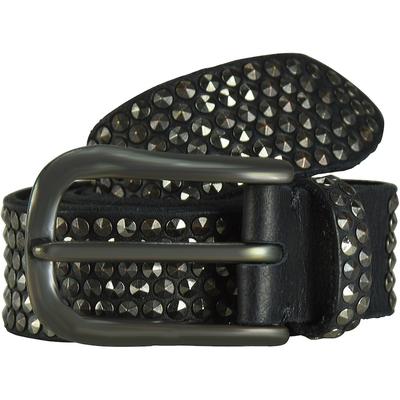 b.belt Nietengürtel II Leder 100 cm Schwarz Herren