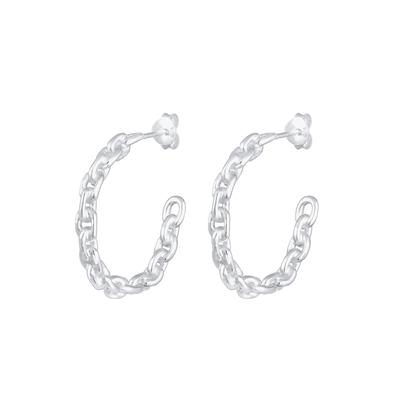 Elli - Creolen Hänger Chain Blogger Trend 925 Silber 1 ct Damen