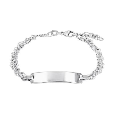 amor - Identarmband für Damen und Herren, Unisex, 925 Sterling Silber Armbänder & Armreife 1 ct Weiss