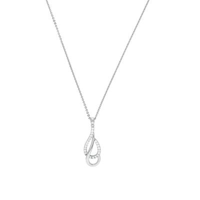 amor - Kette mit Anhänger für Damen, 925 Sterling Silber, Zirkonia synth. Ketten 1 ct Weiss