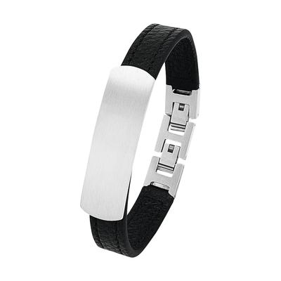 amor - Identarmband für Herren, Edelstahl Herrenschmuck 1 ct Weiss