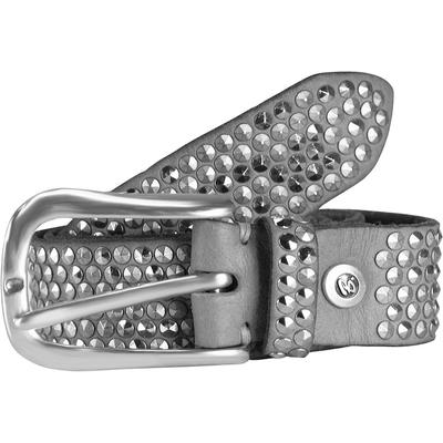 b.belt Nietengürtel Leder hellgrau Grau Herren