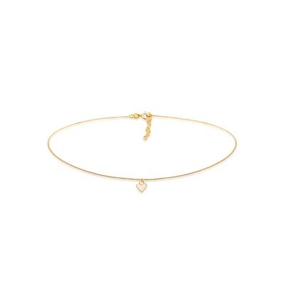 Elli Choker Herz Anhänger Emaille Liebe 925 Silber Weiß Damen Image