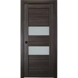 Standard Door - Belldinni Dessa DIY-Friendly Paneled Solid Manufactured Wood & Glass Standard Door Manufactured Wood in Brown | Wayfair 146221