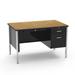 Virco 543 - 540 Series Teacher Desk, Single Pedestal w/ Nylon Glides Wood/Metal in Brown | 30 D in | Wayfair 4048094