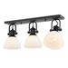 Beachcrest Home™ Bales 3-Light 25.13" Semi Flush Mount Glass in White/Black | 9.63 H x 25.13 W x 8.25 D in | Wayfair