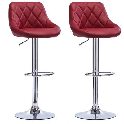 Barhocker Tresenhocker, Gute gepolstert, Kunstleder, Höhenverstellbar, Drehbar, 11 Farben, 2 x Image