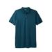 Men's Big & Tall Longer-Length Shrink-Less™ Piqué Polo Shirt by KingSize in Heather Midnight Teal (Size L)