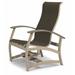 Red Barrel Studio® Hinch Marine Grade Sling Hidden Motion Chat Swivel Patio Chair in Gray/Brown | 39 H x 27.5 W x 28.5 D in | Wayfair