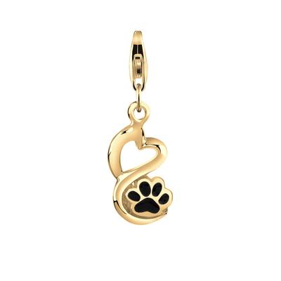 Nenalina - Anhänger Herz Pfote Hund Tierliebe 925 Silber Charms & Kettenanhänger 1 ct Damen