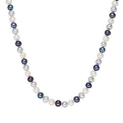 Valero Pearls - Perlen-Kette Sterling Silber Süßwasser-Zuchtperle in Silber Ketten 1 ct Damen