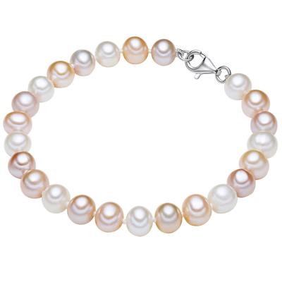 Valero Pearls - Perlen-Armband Sterling Silber Süßwasser-Zuchtperle in Silber Armbänder & Armreife 1 ct Damen