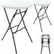 2x Table haute de bar mange-debout ø 72 cm blanc Table haute pliante 110 cm Table de bistrot jardin