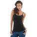 Plus Size Women's Bra Cami with Adjustable Straps by Roaman's in Black (Size 6X) Stretch Tank Top Built in Bra Camisole