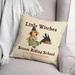 The Holiday Aisle® Sidley Lil Witch Broom Riding School Throw Pillow Polyester/Polyfill blend | 18 H x 18 W x 1.5 D in | Wayfair