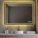 Ivy Bronx Ickes Rectangle Mental Frame Lighted LED Mirror w/ Defogger, Dimmer & Adjustable Color Temperature in Black | Wayfair