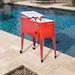 Costway 80 Qt. Cart Cooler in Red | 34 H x 36 W x 19 D in | Wayfair OP2979