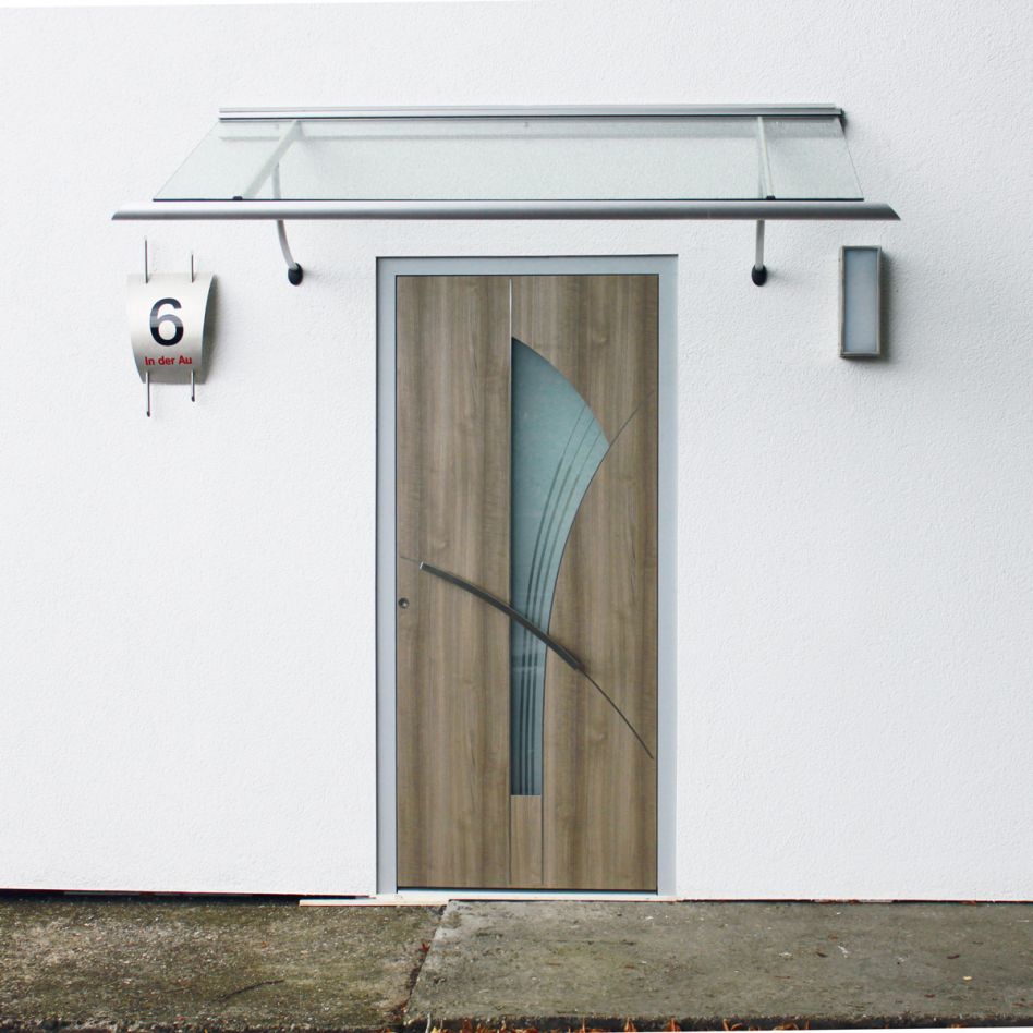 TEBAU Vordach COMO Dach, klar, 125 cm,Anthrazit Image