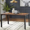 17 Stories Grimaldo Dining Table Wood/Metal in Black/Brown/Gray | 29.5 H x 23.6 W x 47.7 D in | Wayfair 076C49EE6AD04C91AE34B72CAC9BE6F8