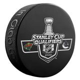 Vancouver Canucks vs. Winnipeg Jets Unsigned Inglasco 2020 Stanley Cup Playoffs Qualifying Round Dueling Match-Up Hockey Puck