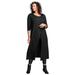 Plus Size Women's Front-Slit Ultra Femme Tunic by Roaman's in Black (Size 3X) Long Sleeve Shirt