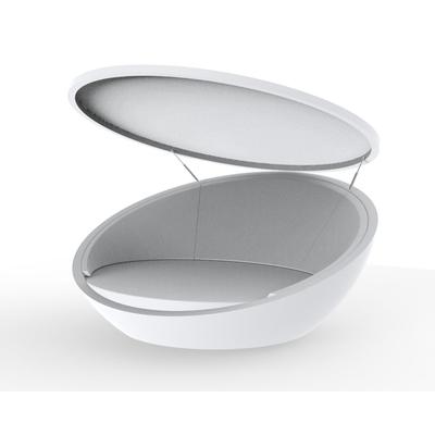Vondom »ULM« Outdoor Daybed inkl. Sonnenblende Lackiert Hochglanz / Ecru mit Bezug Silvertex Ecru 0009 / inkl. Soundsystem Image