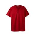 Men's Big & Tall Shrink-Less™ Lightweight Henley Longer Length T-Shirt by KingSize in Red Marl (Size XL) Henley Shirt