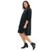 Plus Size Women's Knit Trapeze Dress by ellos in Black (Size 14/16)