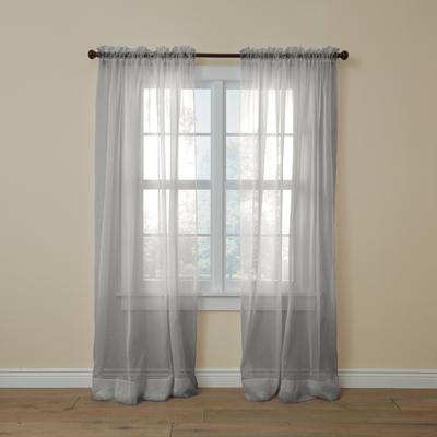 BH Studio Sheer Voile Rod-Pocket Panel Pair by BH Studio in Silver (Size 120