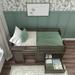 Purdy Hill Twin Solid Wood Low Loft Bed w/ Shelves by Harriet Bee in Brown/Green | 41.75 H x 41.25 W x 83.5 D in | Wayfair