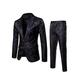 Mens Suit 2-Pieces Dress Suit One Button Blazer Lapel Hot Stamping Floral Print Business Wedding Prom Party Jacket and Pants (Black, Medium)