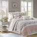 Madison Park Full/Queen 6 Piece Cotton Percale Reversible Coverlet Set in Blush - Olliix MP13-6872