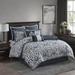 Madison Park Cal King 8 Piece Jacquard Comforter Set in Navy - Olliix MP10-6838