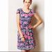 Anthropologie Dresses | Anthro Maeve Peralta Bird Floral Flare Dress 4 | Color: Blue/Pink | Size: 4