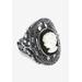 Women's Sterling Silver Onyx & Cubic Zirconia Ring by PalmBeach Jewelry in Black (Size 10)