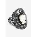 Women's Sterling Silver Onyx & Cubic Zirconia Ring by PalmBeach Jewelry in Black (Size 7)