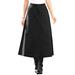 Plus Size Women's Complete Cotton A-Line Skirt by Roaman's in Black Denim (Size 12 W) 100% Cotton Long Length