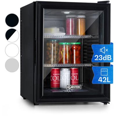Klarstein - Brooklyn 42 Kühlschrank Kunststoff-Einsatz Glastür weißer Innenraum