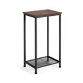 Costway 2-Tier Industrial End Table with Metal Mesh Storage Shelves