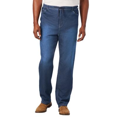 Men's Big & Tall 5-Pocket Relaxed Fit Denim Look Sweatpants by KingSize in Stonewash (Size XL) Jeans