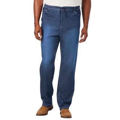 Men's Big & Tall 5-Pocket Relaxed Fit Denim Look Sweatpants by KingSize in Stonewash (Size XL) Jeans