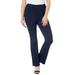 Plus Size Women's Essential Stretch Yoga Pant by Roaman's in Navy (Size 12) Bootcut Pull On Gym Workout