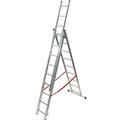 LIGHTWEIGHT Trade 33 Rung Combination Ladder – 3-in-1 Triple Section Extension | A-Frame Steps | Stairwell/Staircase Locking Safety Ladders – Aluminium Adjustable Decorating – 7.1m Max Height