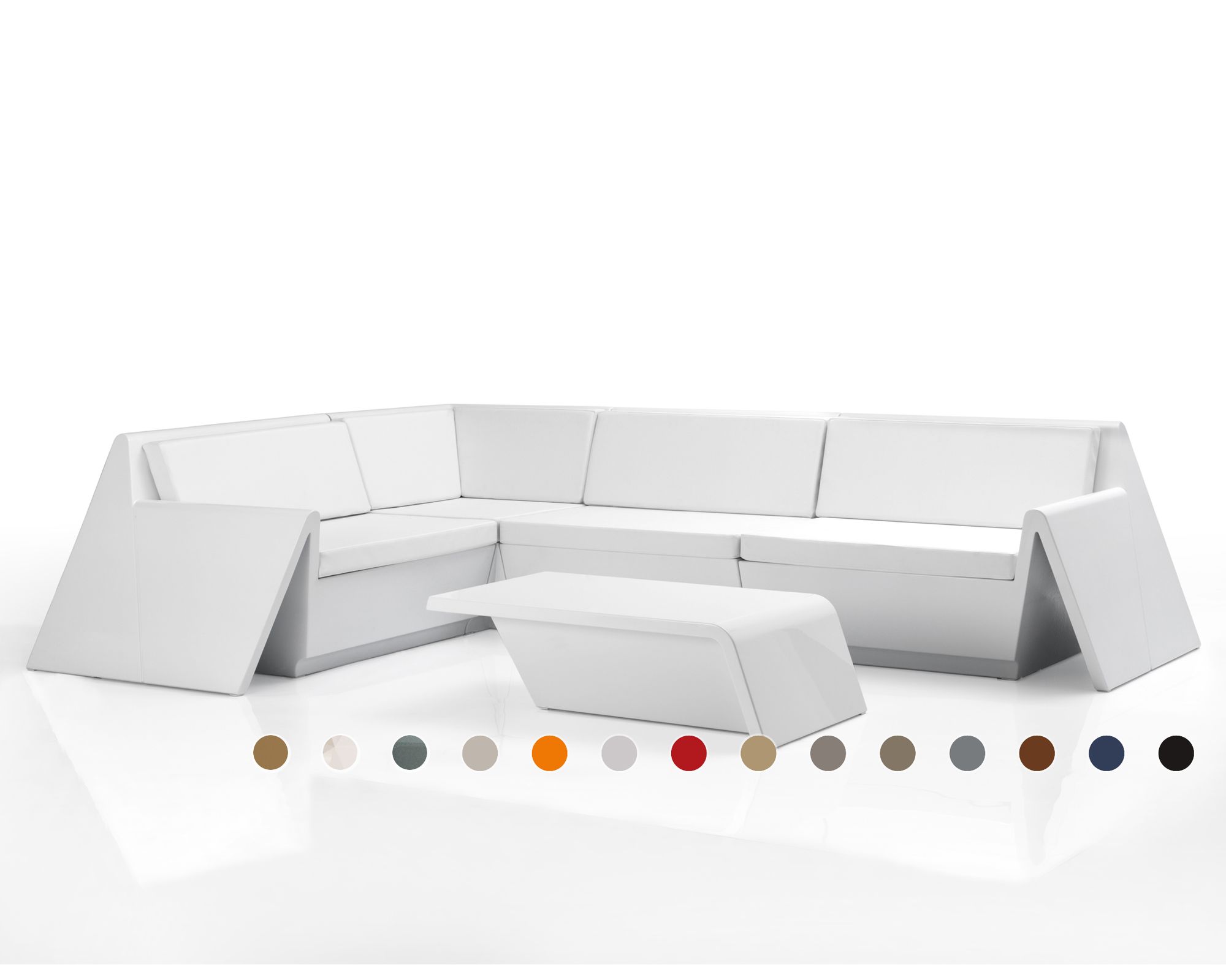 Vondom »REST« Outdoor Modul Chaiselongue / Basic matt / Navy / B 106 x H 45 x T 56 cm