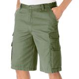 Men's Big & Tall 12" Side Elastic Cargo Shorts by KingSize in Safari Green (Size 54)