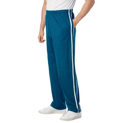 Men's Big & Tall Striped Lightweight Sweatpants by KingSize in Heather Teal (Size L)