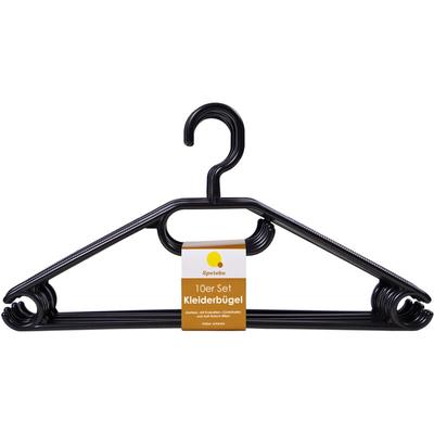 Spetebo - Kunststoff Kleiderbügel mit Hosenstange - schwarz / 10er Pack - Bügel für Jacken Hemanden Image