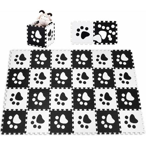 Puzzlematte 24 Stück, Spielmatte für Baby und Kinder, Kinderteppich je 30x30cm, Spielteppich Eva,