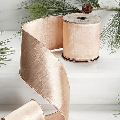 Rosegold Faux Dupion Ribbon - Frontgate